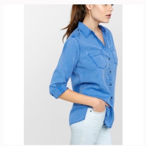 Express Boyfriend Button-Up - Picture 1 of 5